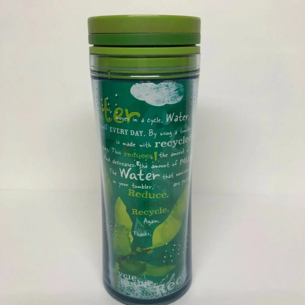 Starbucks Tumbler Mug Plastic 16 Oz Travel Coffee Cup 28% Recycled Content Green - Picture 2 of 8